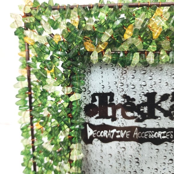 Treska Green Hand beaded Photo Frame 4x6 Photo - Picture 4 of 12